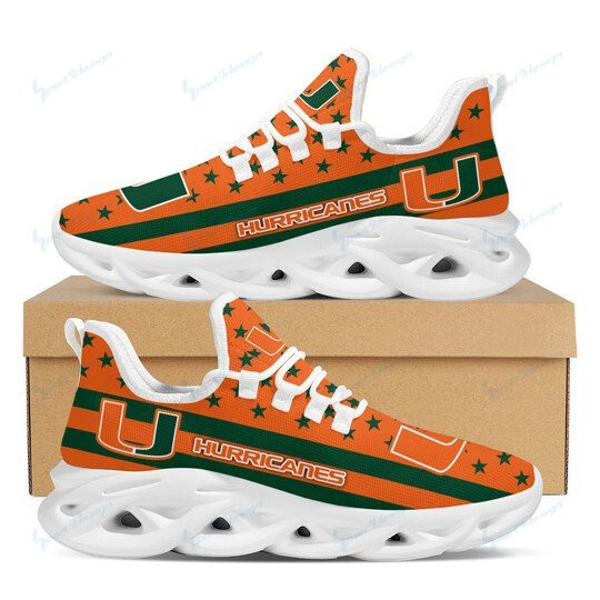 Miami Hurricanes Max Soul YZ Running Sneakers 22 - Famjoys Miami Hurricanes Max Soul YZ Running Sneakers 22 - Famjoys