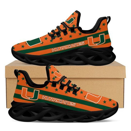 Miami Hurricanes Max Soul YZ Running Sneakers 22 - Famjoys Miami Hurricanes Max Soul YZ Running Sneakers 22 - Famjoys