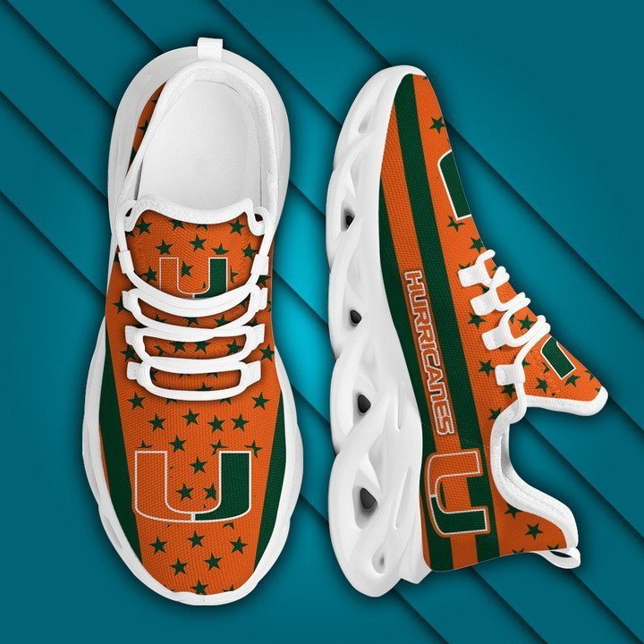 Miami Hurricanes Max Soul YZ Running Sneakers 22 - Famjoys Miami Hurricanes Max Soul YZ Running Sneakers 22 - Famjoys