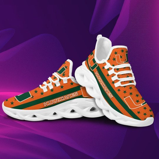 Miami Hurricanes Max Soul YZ Running Sneakers 22 - Famjoys Miami Hurricanes Max Soul YZ Running Sneakers 22 - Famjoys