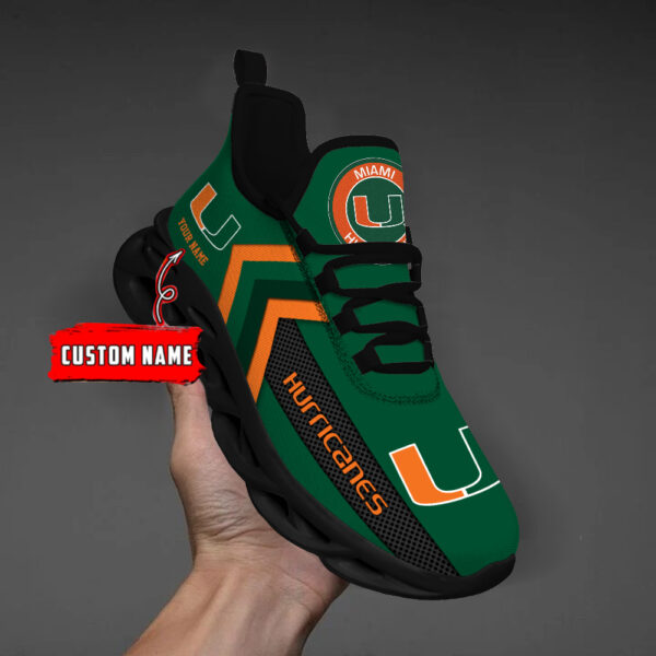 Miami Hurricanes Personalized Custom Name Max Soul Shoes DS003 - Famjoys Miami Hurricanes Personalized Custom Name Max Soul Shoes DS003 - Famjoys