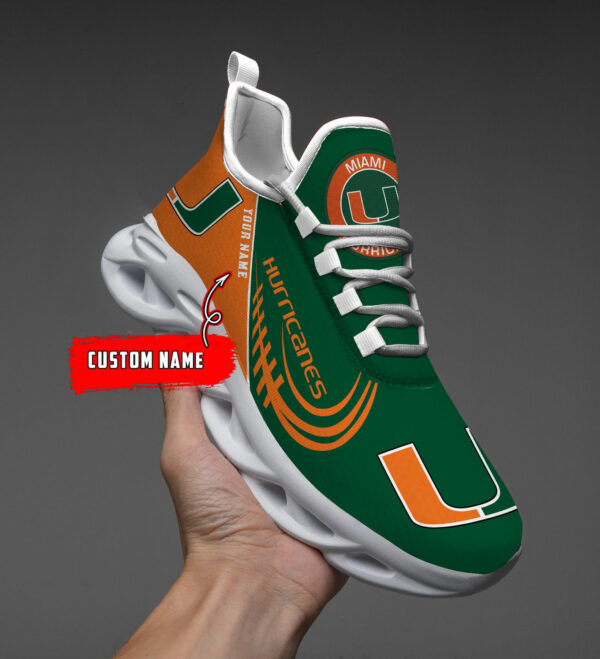 Miami Hurricanes PERSONALIZED MAX SOUL SHOES T1 - Famjoys Miami Hurricanes PERSONALIZED MAX SOUL SHOES T1 - Famjoys
