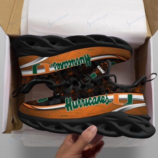 Miami Hurricanes Personalized Max Soul YZ Running Sneakers 122 - Famjoys Miami Hurricanes Personalized Max Soul YZ Running Sneakers 122 - Famjoys