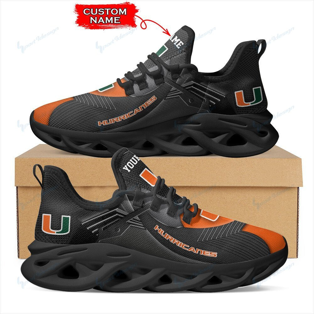 Miami Hurricanes Personalized Max Soul YZ Running Sneakers 276 - Famjoys Miami Hurricanes Personalized Max Soul YZ Running Sneakers 276 - Famjoys