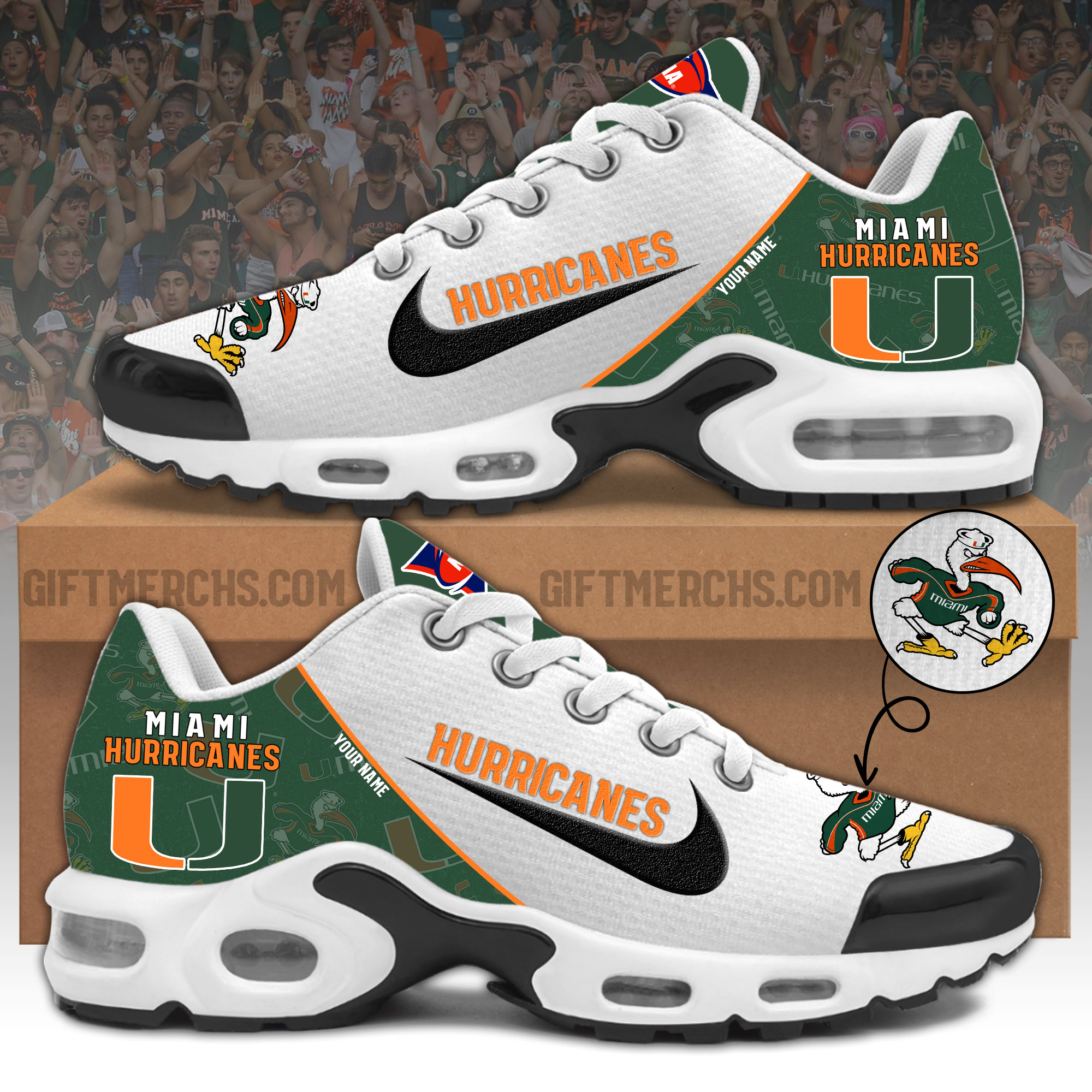 Miami Hurricanes Personalized Shoes - Famjoys Miami Hurricanes Personalized Shoes - Famjoys