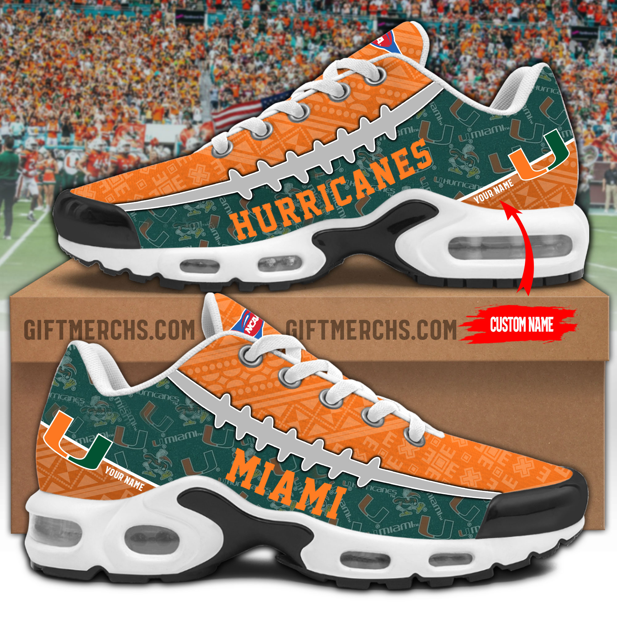 Miami Hurricanes Personalized Shoes - Famjoys Miami Hurricanes Personalized Shoes - Famjoys
