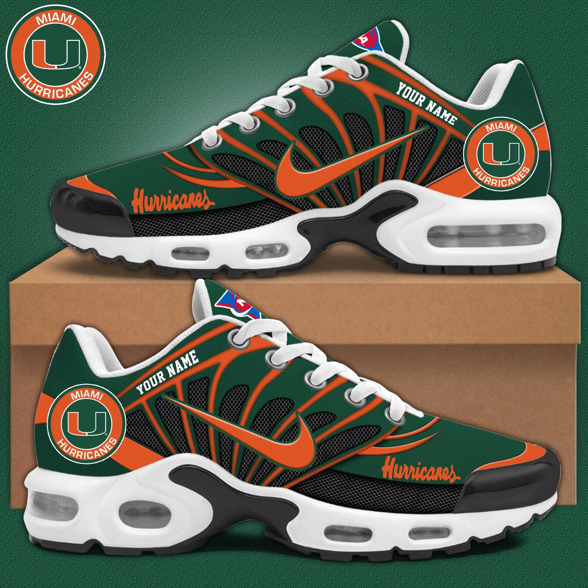 Miami Hurricanes Personalized Shoes S516508 - Famjoys Miami Hurricanes Personalized Shoes S516508 - Famjoys