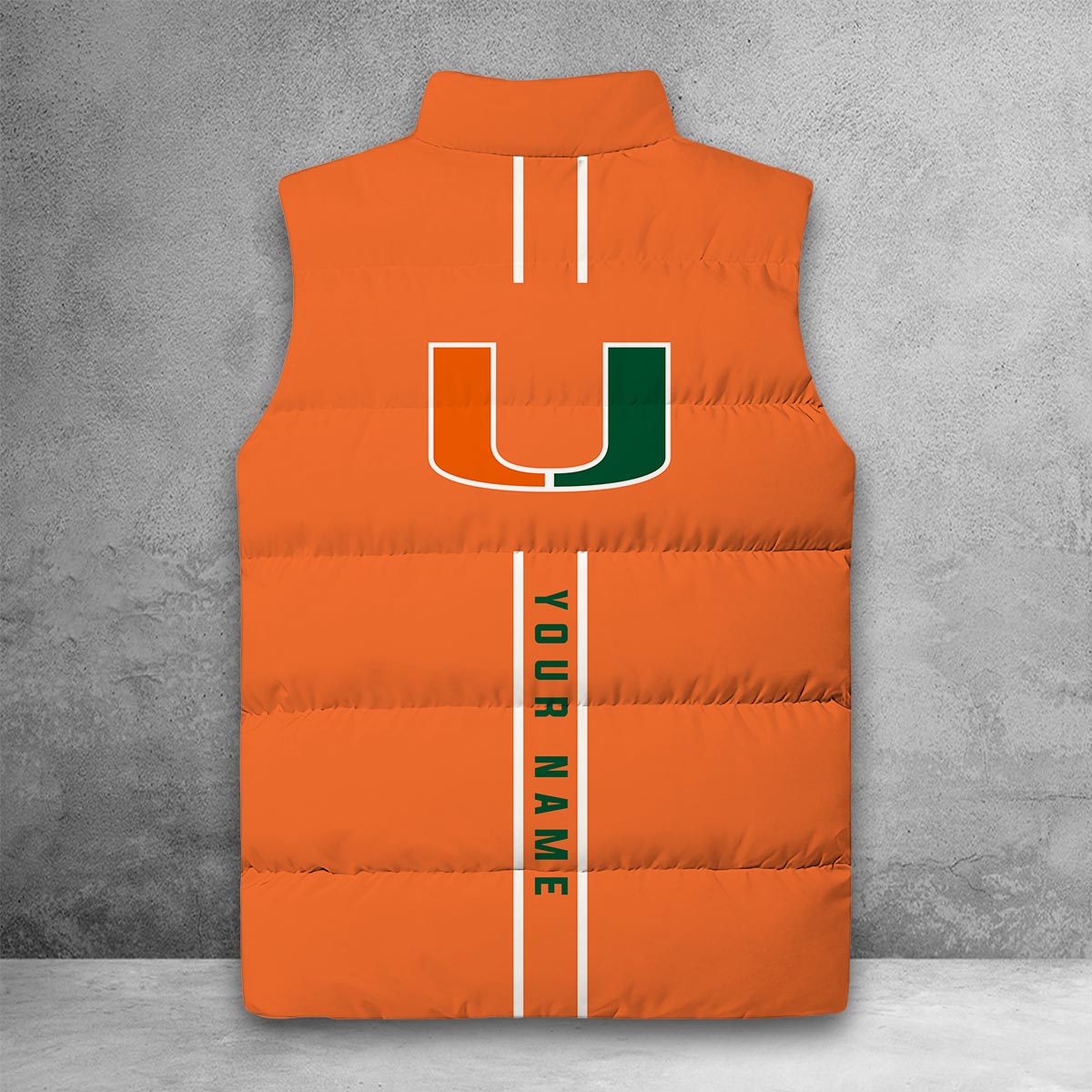 Miami Hurricanes Sleeveless Down Puffer Jacket - Famjoys Miami Hurricanes Sleeveless Down Puffer Jacket - Famjoys