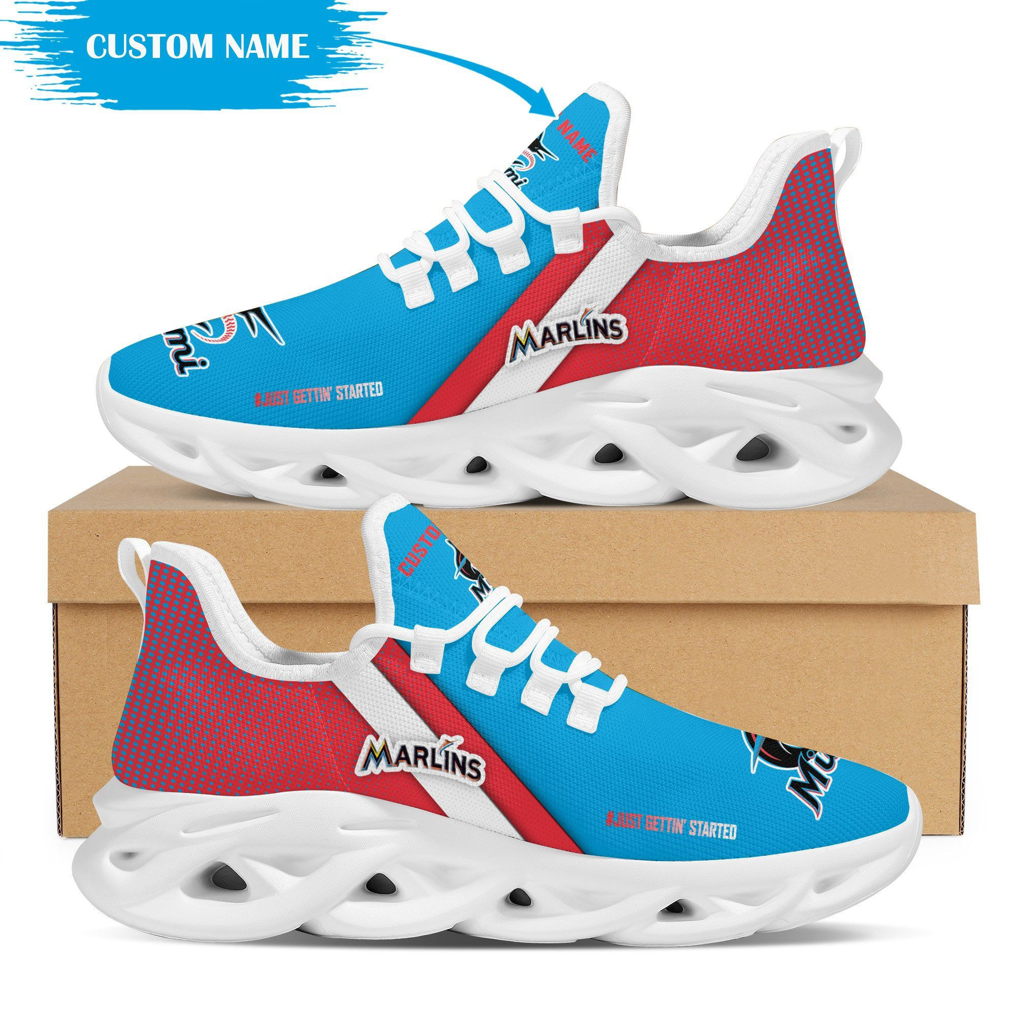 Miami Marlins Custom Personalized Max Soul Sneakers Shoes