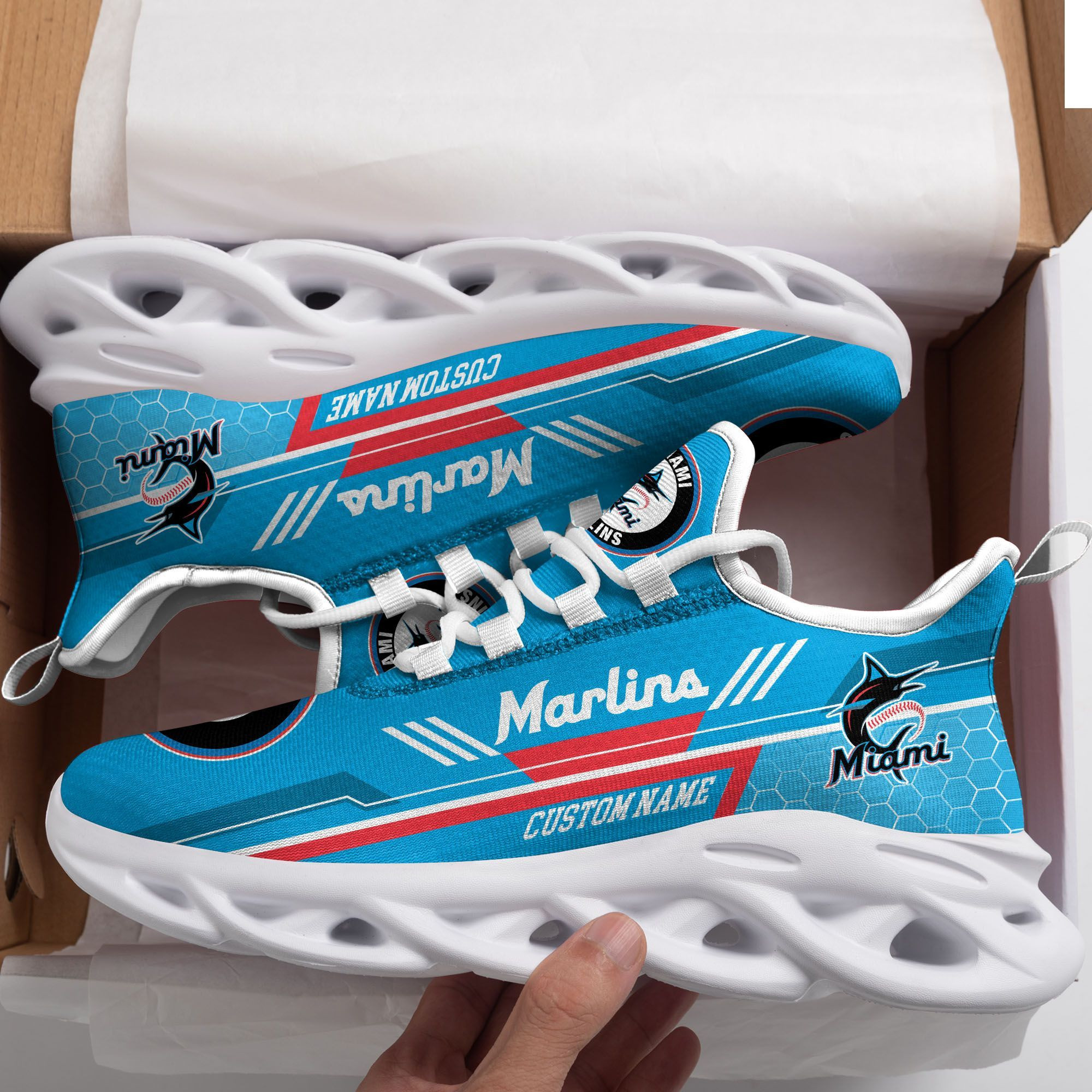 Miami Marlins Custom Personalized Max Soul Sneakers Shoes