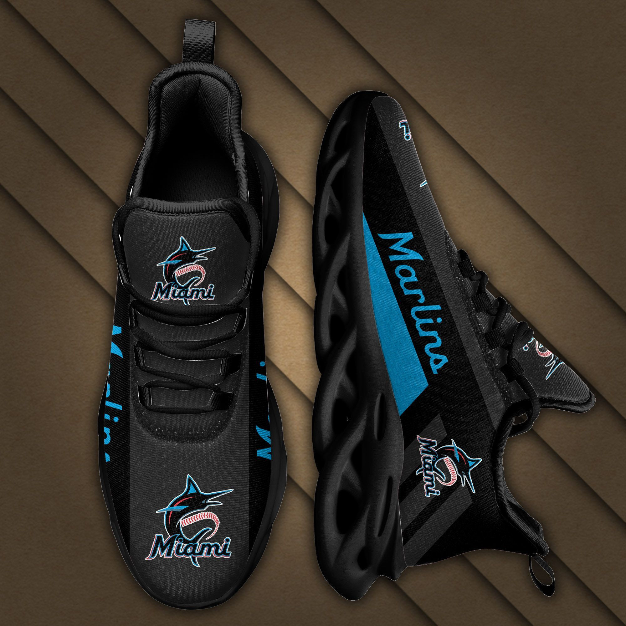 Miami Marlins Max Soul Sneakers Shoes - Famjoys Miami Marlins Max Soul Sneakers Shoes - Famjoys