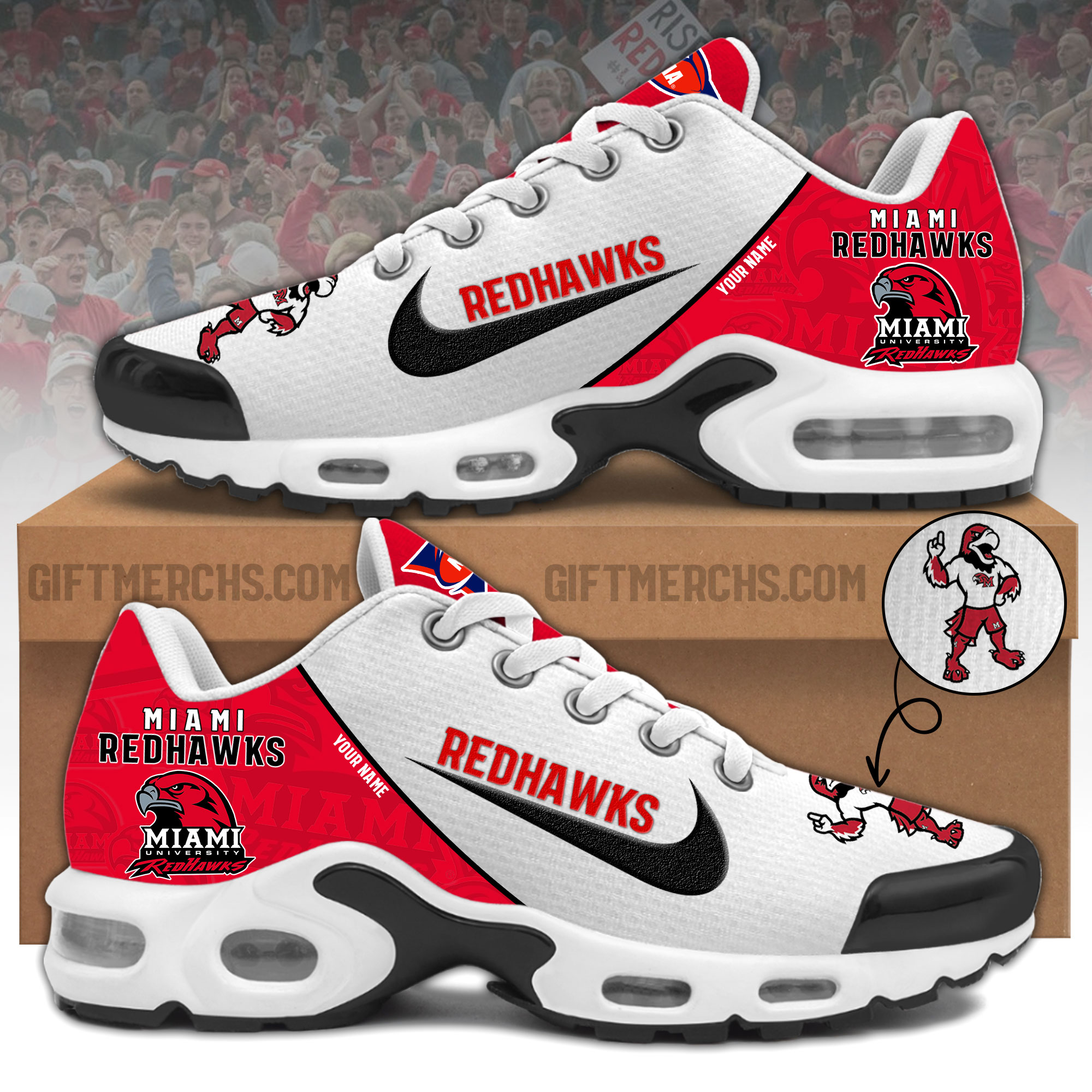 Miami Redhawks Personalized Shoes - Famjoys Miami Redhawks Personalized Shoes - Famjoys