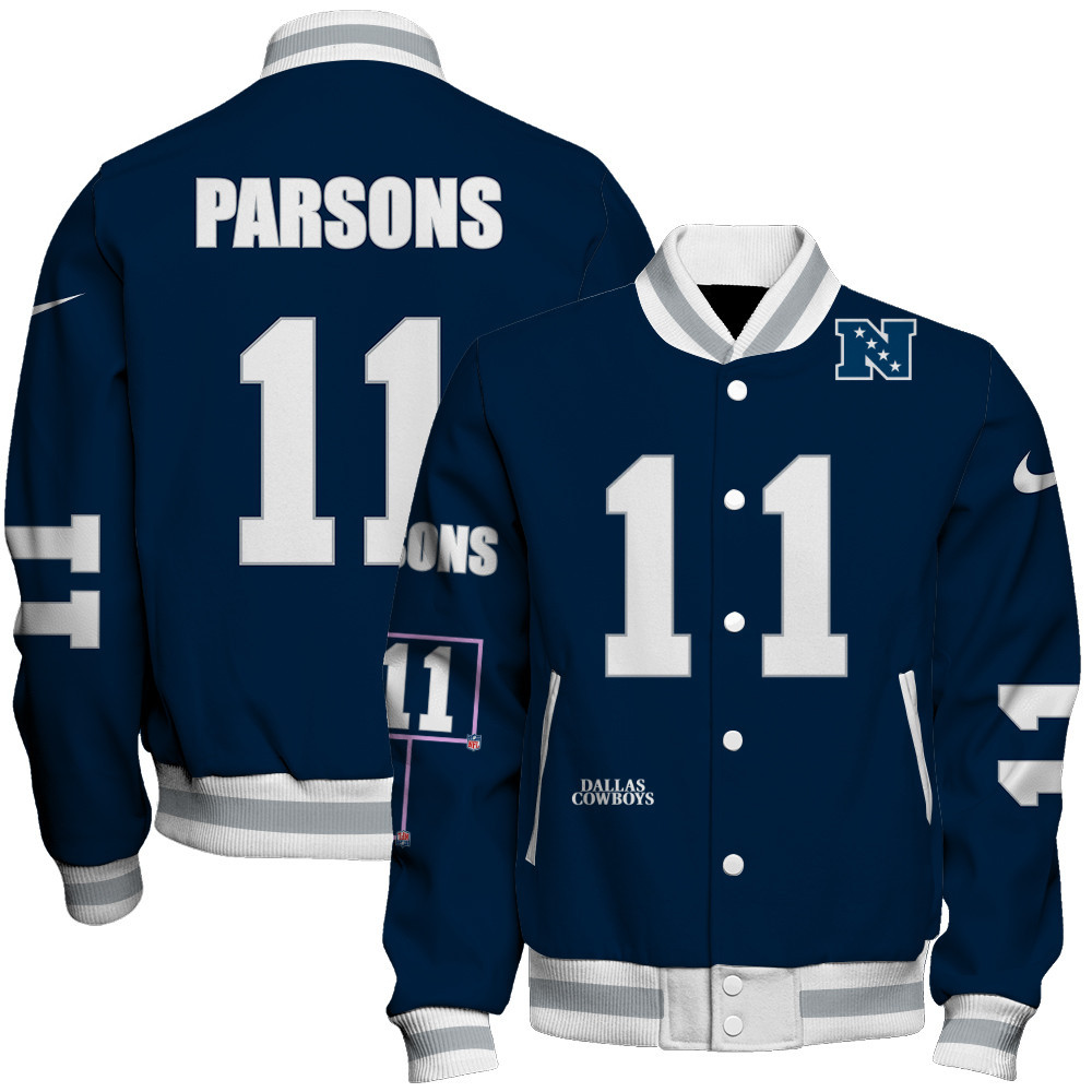 Micah Parsons #11 Dallas Cowboys National Football League Unisex Varsity Jacket - Famjoys Micah Parsons #11 Dallas Cowboys National Football League Unisex Varsity Jacket - Famjoys