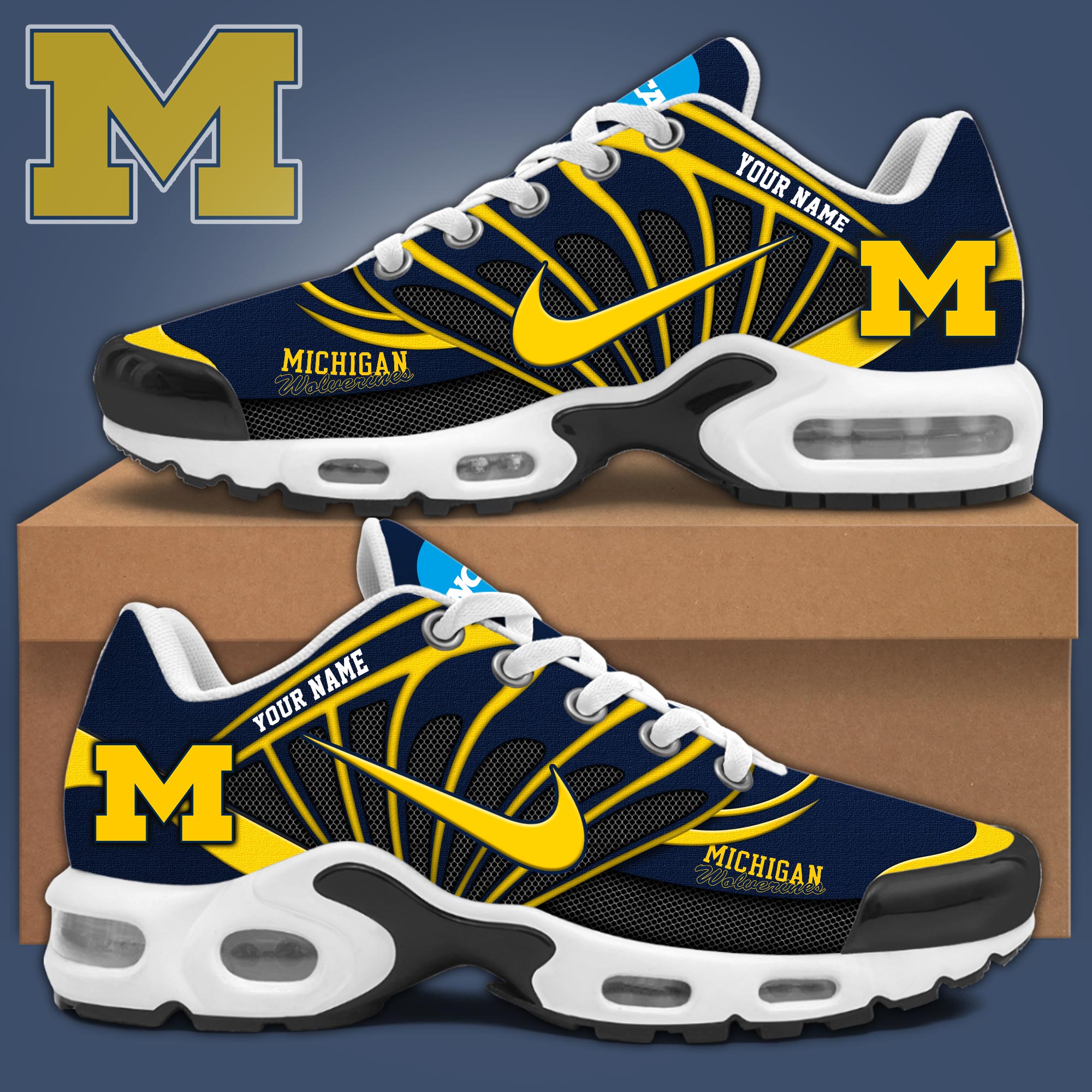 Michigan Air Max Plus Sneakers - Famjoys Michigan Air Max Plus Sneakers - Famjoys