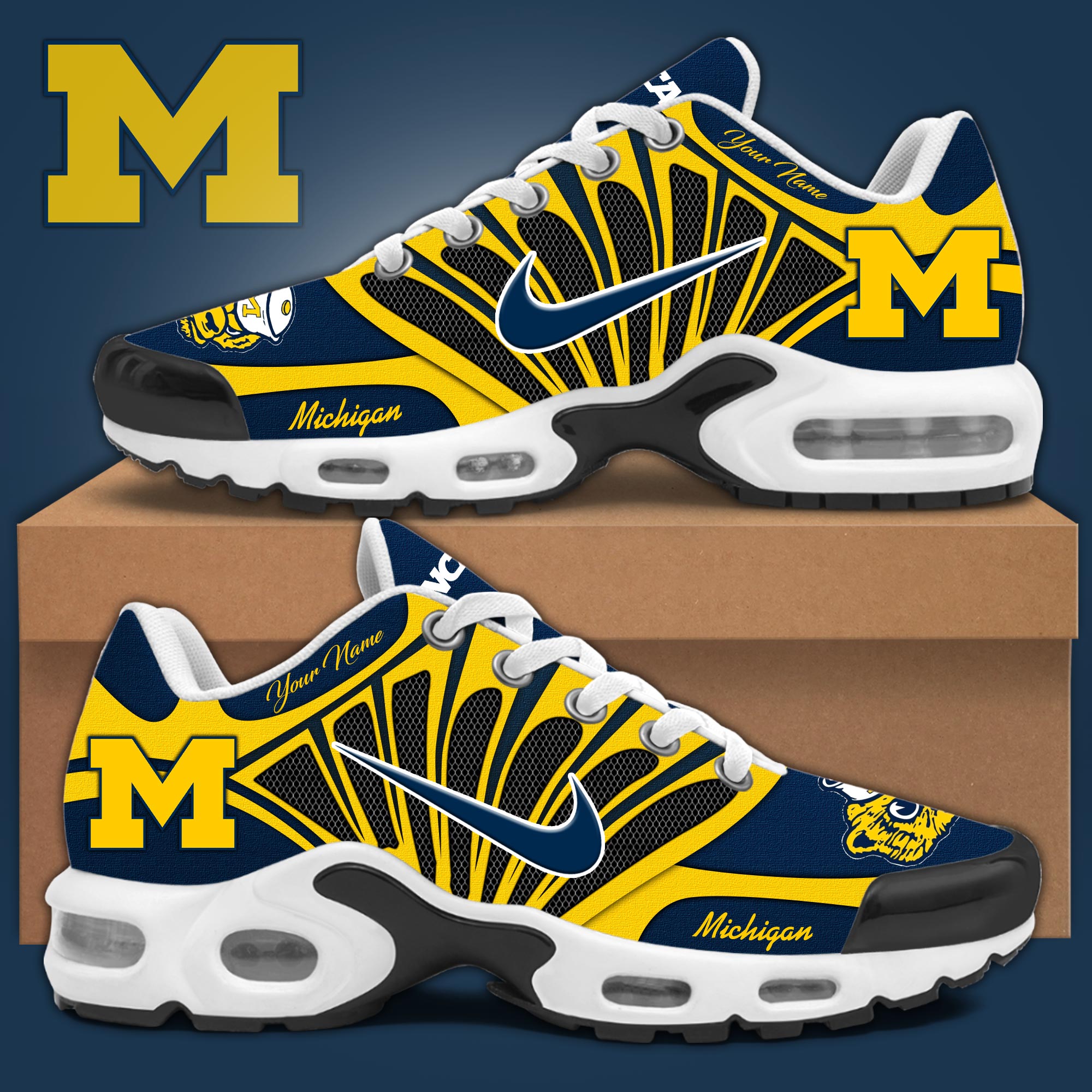 Michigan Air Max Plus Sneakers - Famjoys Michigan Air Max Plus Sneakers - Famjoys