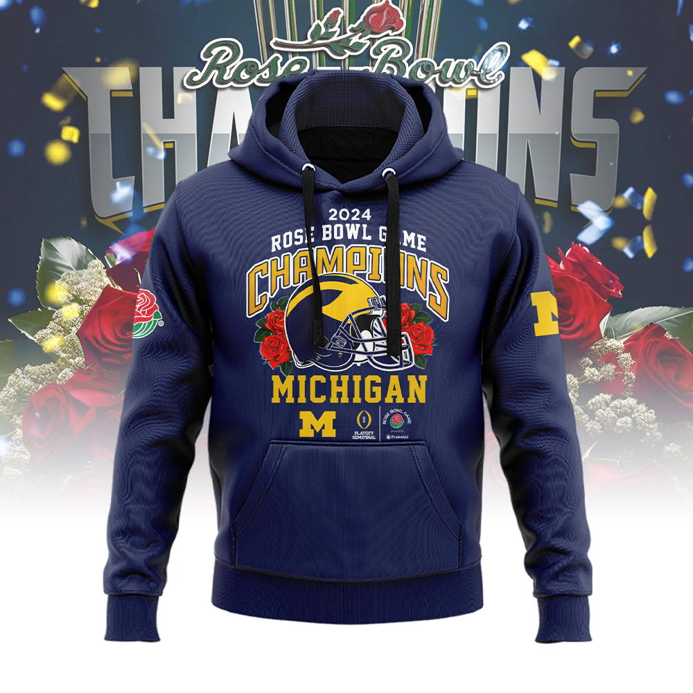 Michigan Football NCAA ROSE BOWL GAME Champions Hoodie 03 - Famjoys Michigan Football NCAA ROSE BOWL GAME Champions Hoodie 03 - Famjoys