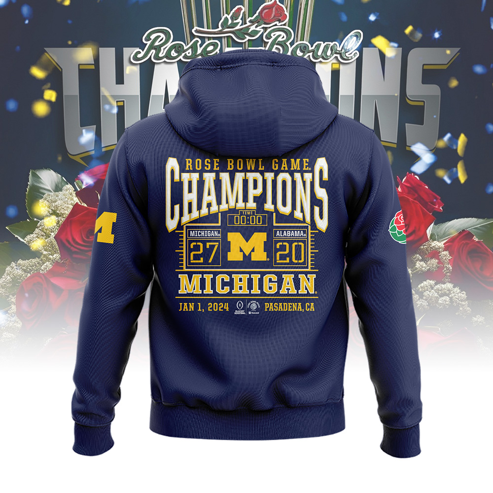Michigan Football NCAA ROSE BOWL GAME Champions Hoodie 03 - Famjoys Michigan Football NCAA ROSE BOWL GAME Champions Hoodie 03 - Famjoys