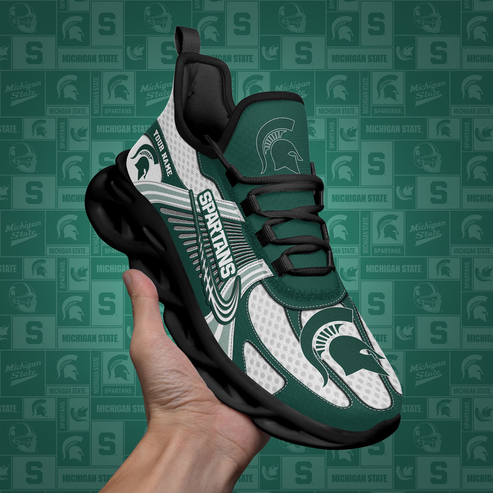 Michigan State Spartans Clunky Sneakers Custom Your Name, Sport Sneakers ETRG-62343 - Famjoys Michigan State Spartans Clunky Sneakers Custom Your Name, Sport Sneakers ETRG-62343 - Famjoys