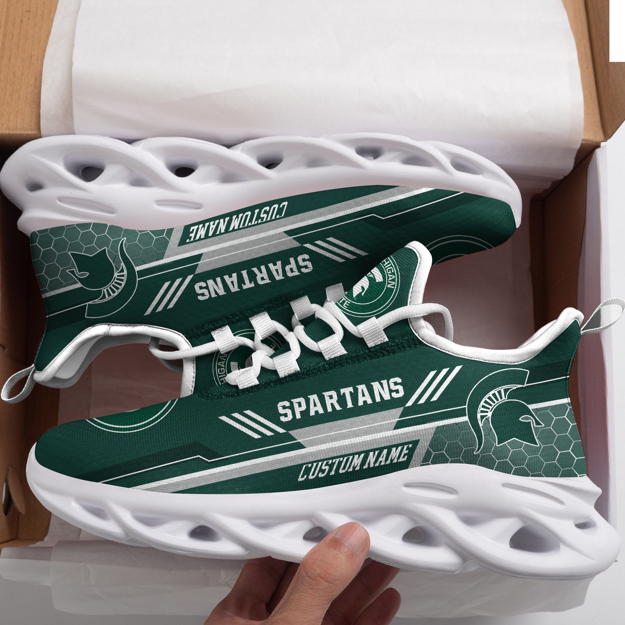 Michigan State Spartans Custom Personalized Max Soul Sneakers Shoes Michigan State - Famjoys Michigan State Spartans Custom Personalized Max Soul Sneakers Shoes Michigan State - Famjoys