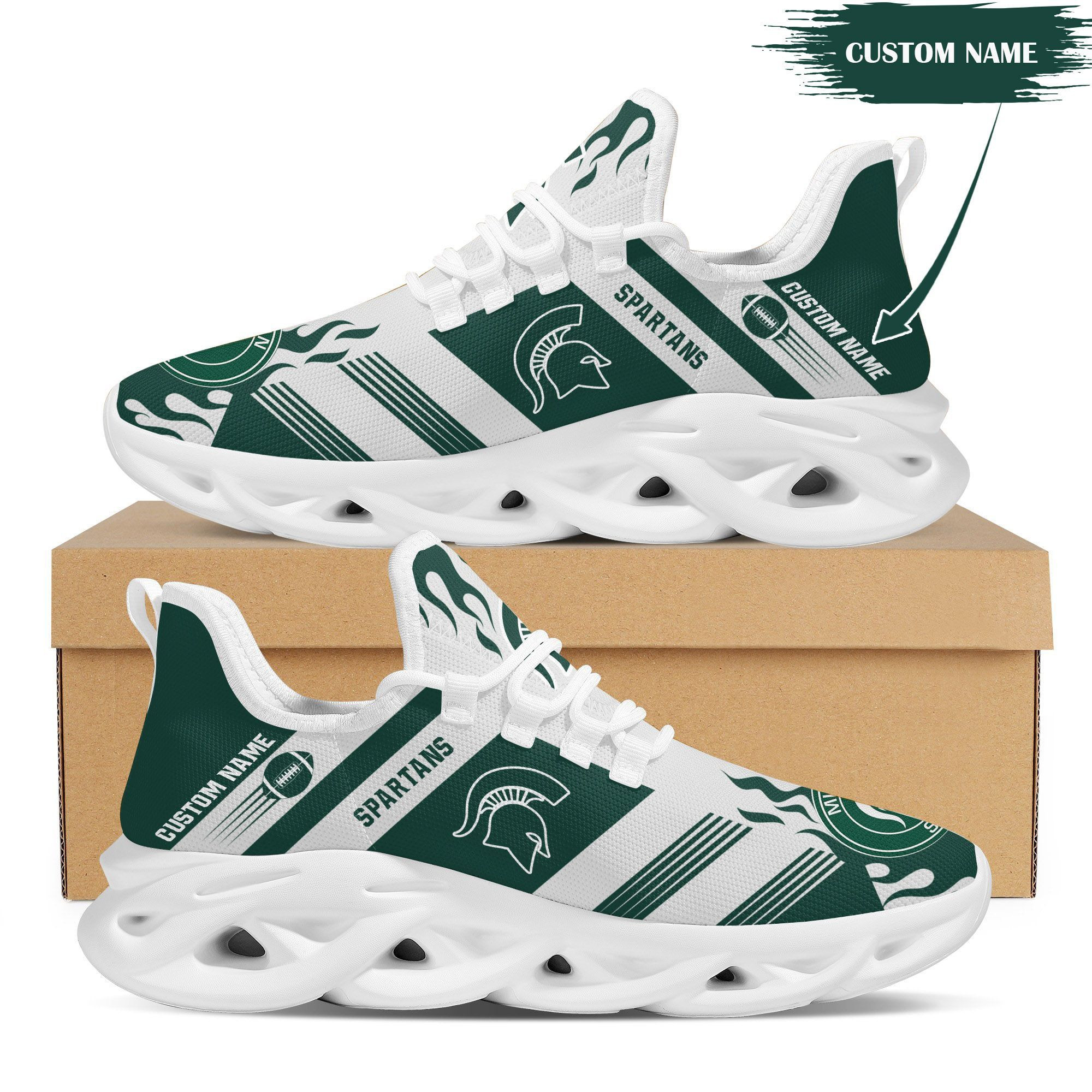Michigan State Spartans Custom Personalized Max Soul Sneakers Shoes Michigan State University - Famjoys Michigan State Spartans Custom Personalized Max Soul Sneakers Shoes Michigan State University - Famjoys