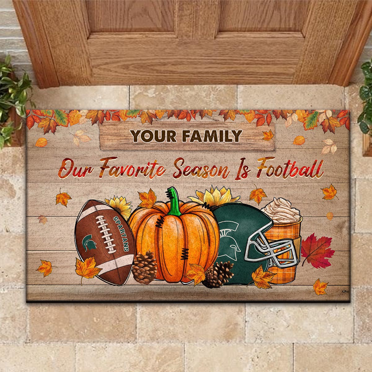 Michigan State Spartans Our Favorite Season is Football Doormat - Famjoys Michigan State Spartans Our Favorite Season is Football Doormat - Famjoys
