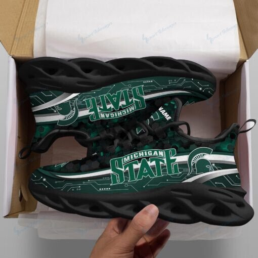 Michigan State Spartans Personalized Max Soul YZ Running Sneakers 123 - Famjoys Michigan State Spartans Personalized Max Soul YZ Running Sneakers 123 - Famjoys