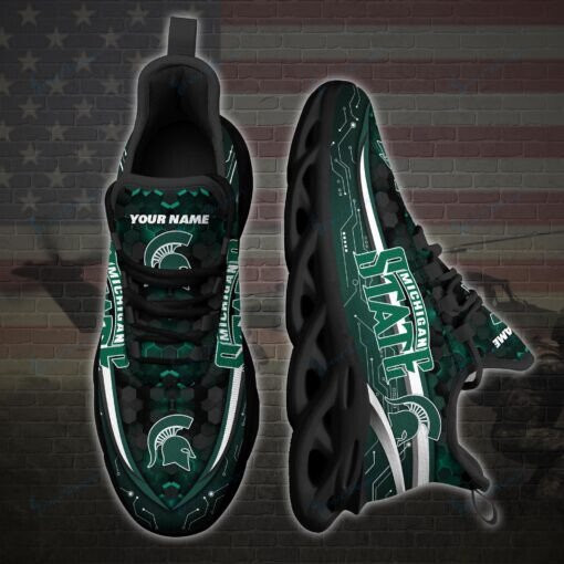 Michigan State Spartans Personalized Max Soul YZ Running Sneakers 123 - Famjoys Michigan State Spartans Personalized Max Soul YZ Running Sneakers 123 - Famjoys