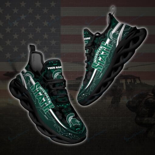 Michigan State Spartans Personalized Max Soul YZ Running Sneakers 123 - Famjoys Michigan State Spartans Personalized Max Soul YZ Running Sneakers 123 - Famjoys