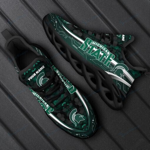 Michigan State Spartans Personalized Max Soul YZ Running Sneakers 123 - Famjoys Michigan State Spartans Personalized Max Soul YZ Running Sneakers 123 - Famjoys