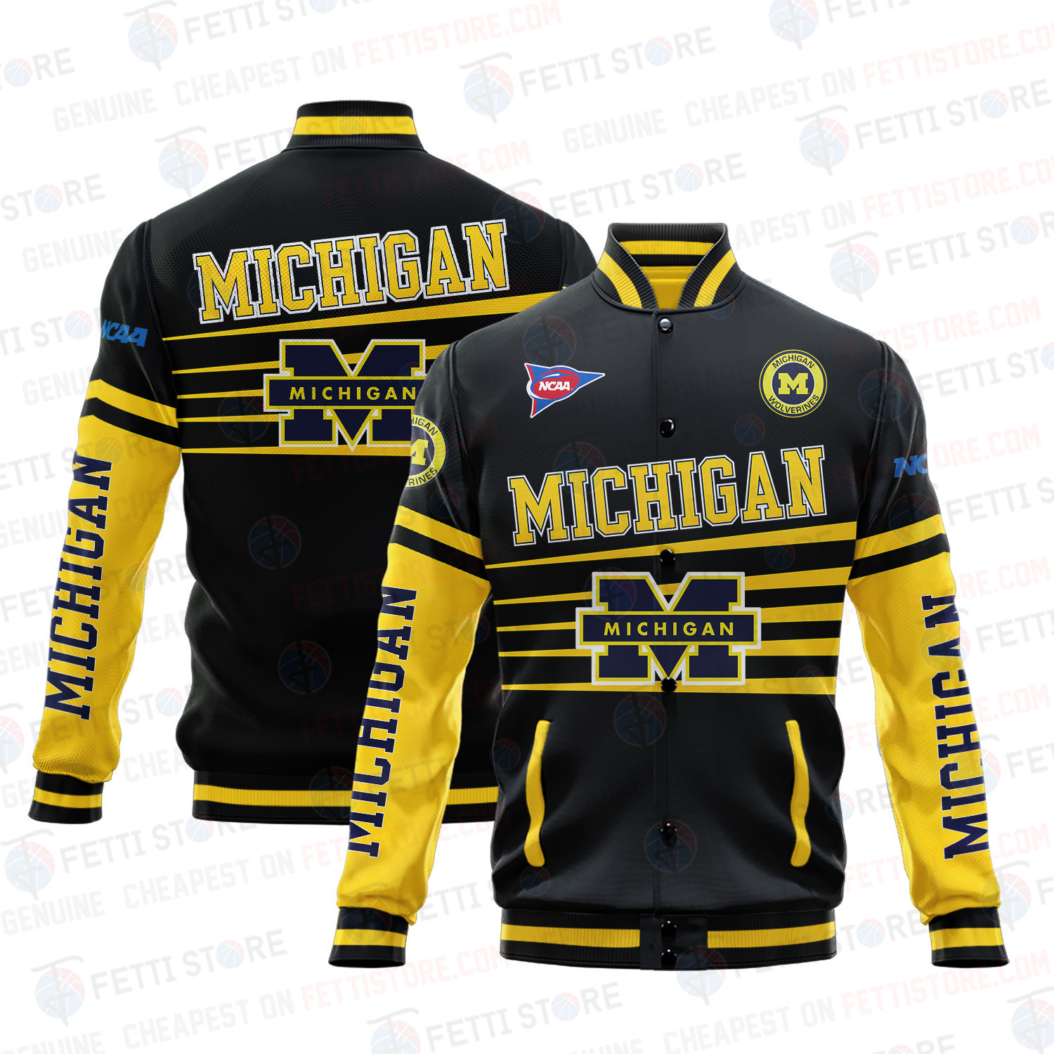 Michigan Wolverines - AOP Varsity Jacket V1