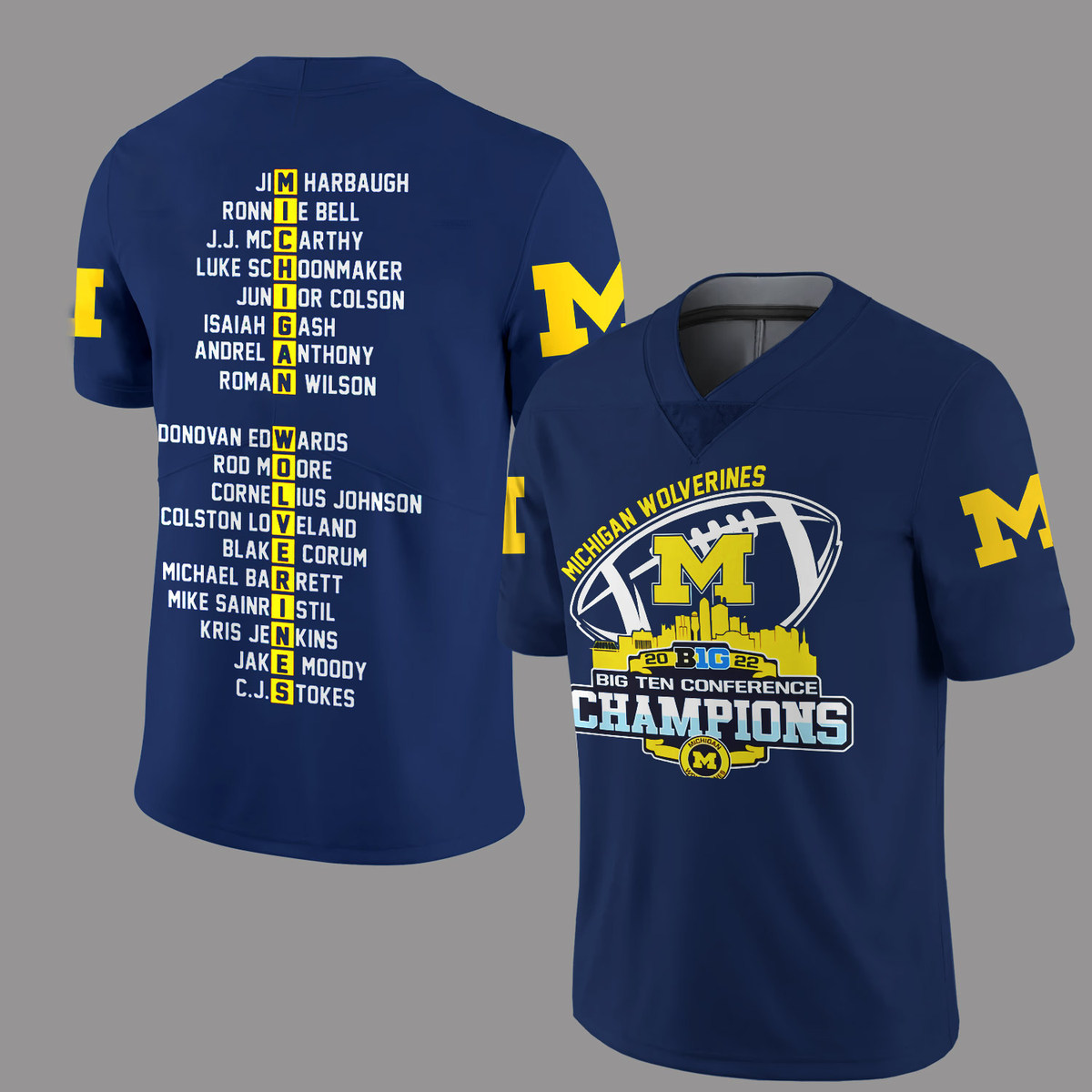 Michigan Wolverines Big Ten Champions 2022 Jersey Ver 5 - Famjoys Michigan Wolverines Big Ten Champions 2022 Jersey Ver 5 - Famjoys