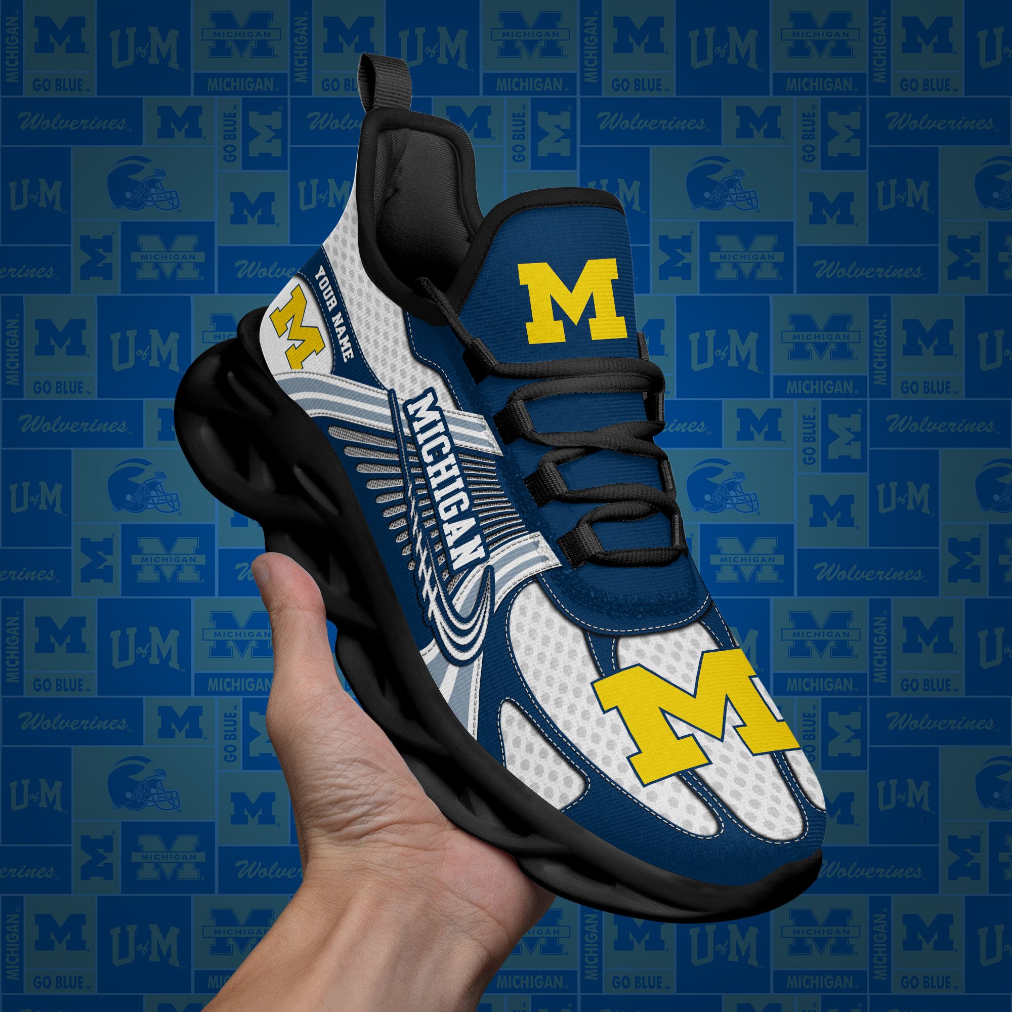Michigan Wolverines Clunky Sneakers Custom Your Name, Sport Sneakers ETRG-62343 - Famjoys Michigan Wolverines Clunky Sneakers Custom Your Name, Sport Sneakers ETRG-62343 - Famjoys