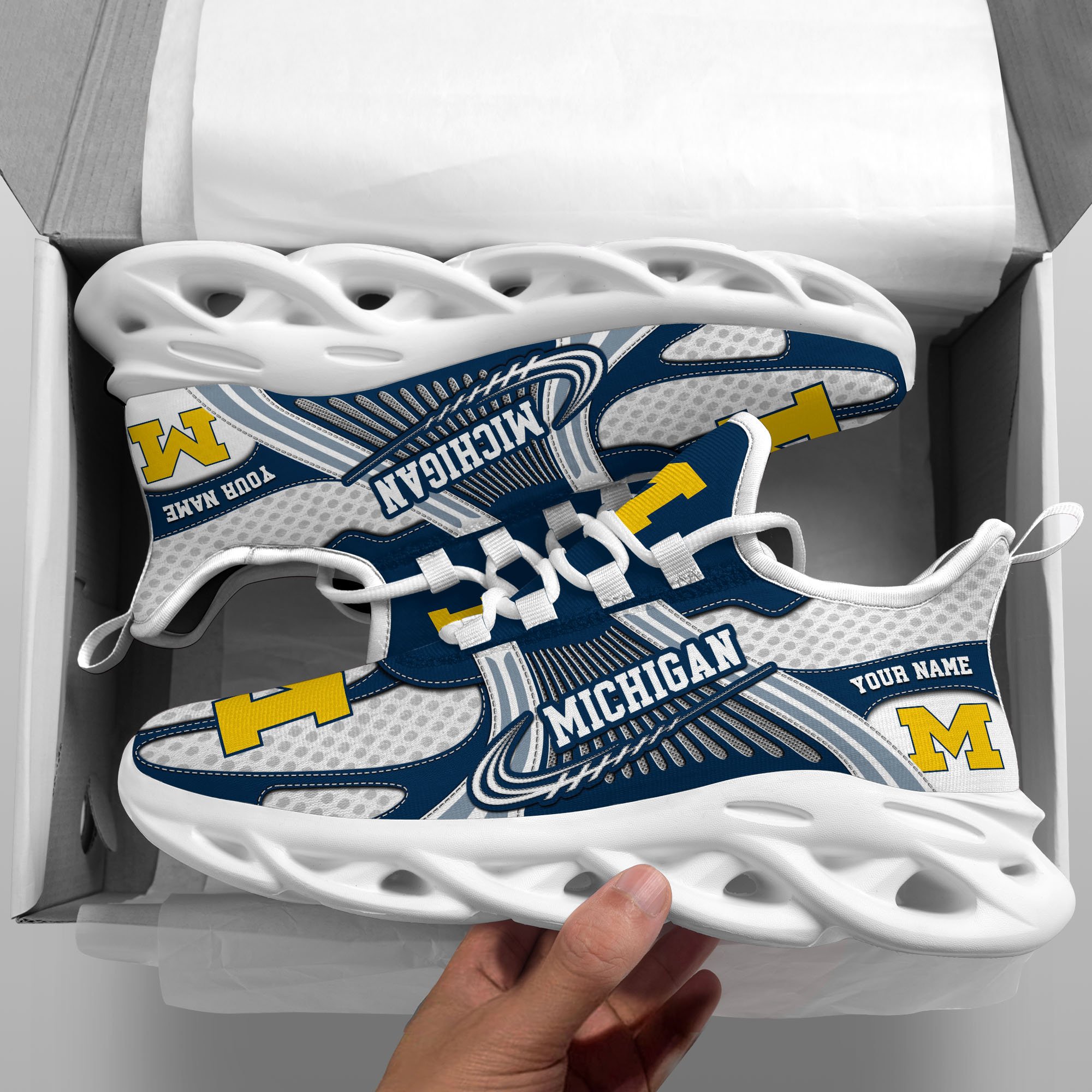 Michigan Wolverines Clunky Sneakers Custom Your Name, Sport Sneakers ETRG-62343 - Famjoys Michigan Wolverines Clunky Sneakers Custom Your Name, Sport Sneakers ETRG-62343 - Famjoys