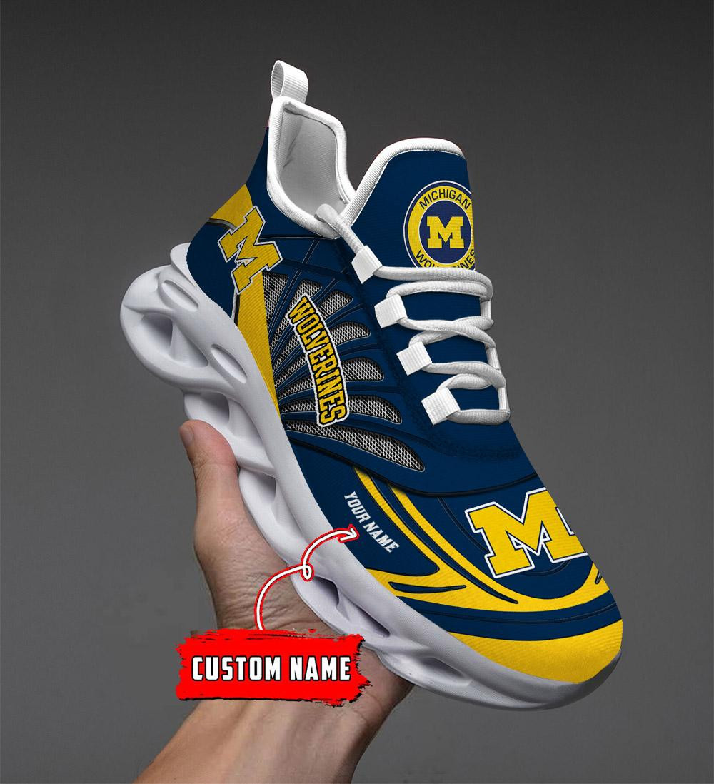 Michigan Wolverines Custom Name Max Soul Shoes - Famjoys Michigan Wolverines Custom Name Max Soul Shoes - Famjoys