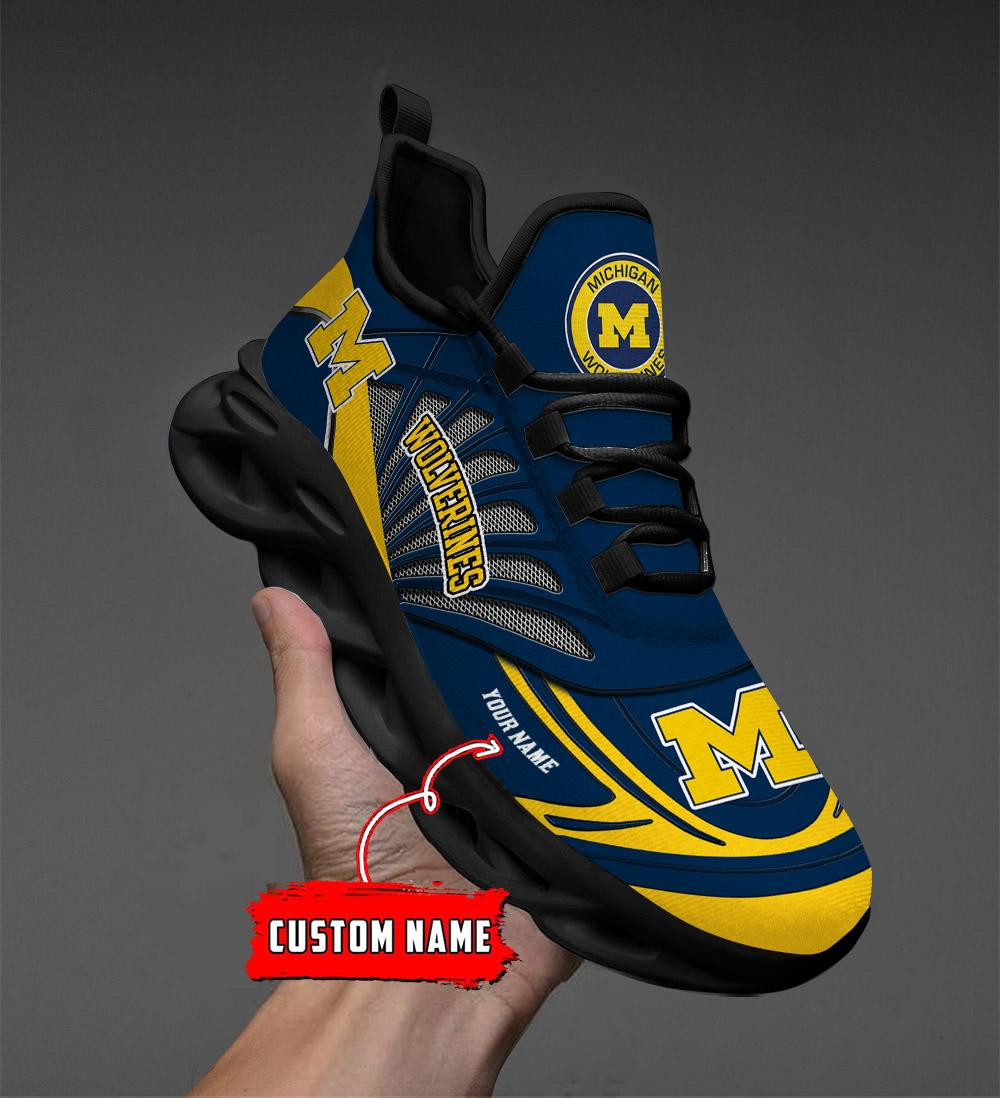 Michigan Wolverines Custom Name Max Soul Shoes - Famjoys Michigan Wolverines Custom Name Max Soul Shoes - Famjoys
