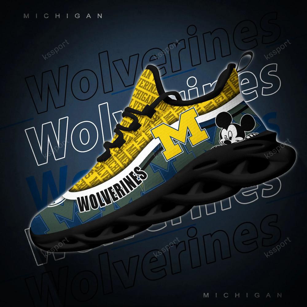 Michigan Wolverines Max Soul Clunky Sneakers - Famjoys Michigan Wolverines Max Soul Clunky Sneakers - Famjoys