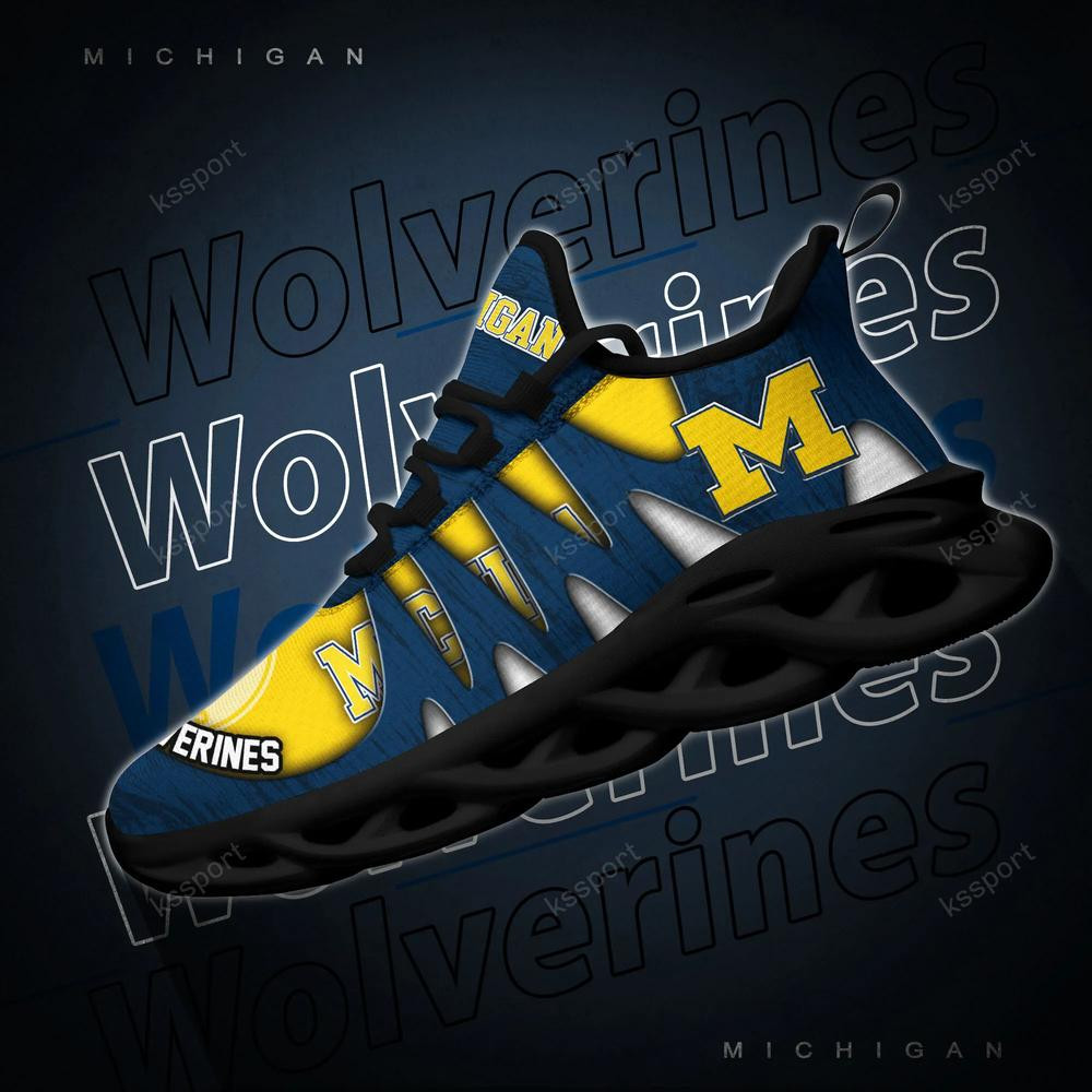 Michigan Wolverines Max Soul Shoes, Running Sneakers - Famjoys Michigan Wolverines Max Soul Shoes, Running Sneakers - Famjoys