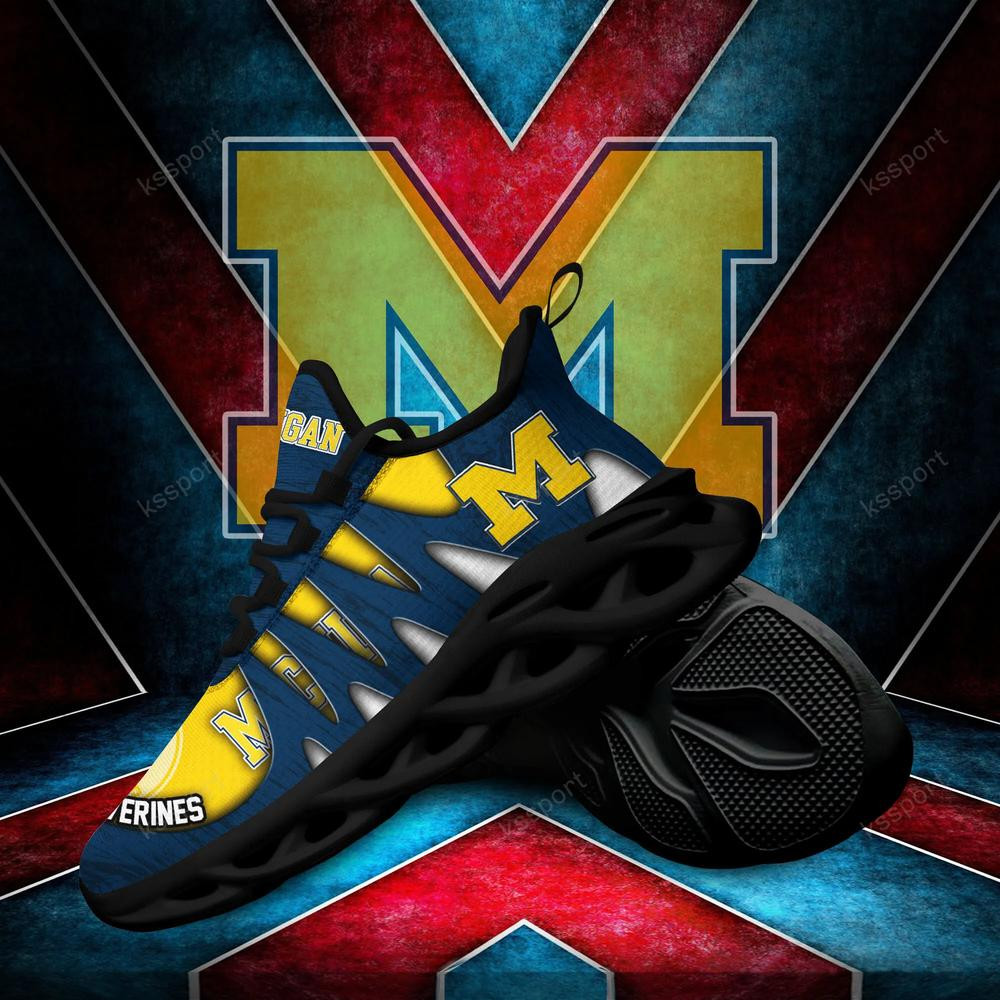 Michigan Wolverines Max Soul Shoes, Running Sneakers - Famjoys Michigan Wolverines Max Soul Shoes, Running Sneakers - Famjoys