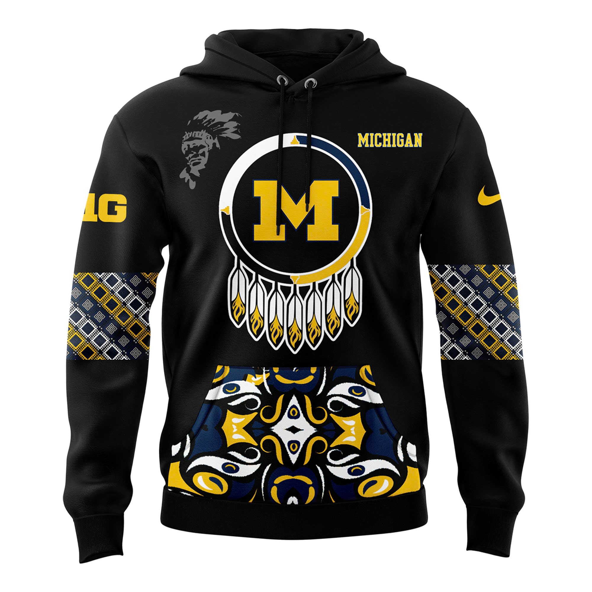 Michigan Wolverines Native American Heritage Month Premium Pullover Hoodie - Famjoys Michigan Wolverines Native American Heritage Month Premium Pullover Hoodie - Famjoys