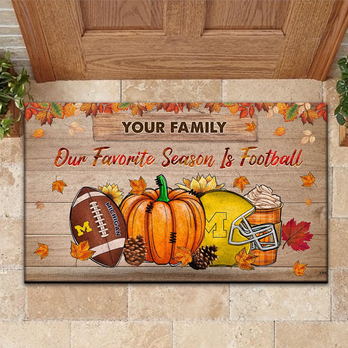 Michigan Wolverines Our Favorite Season is Football Doormat - Famjoys Michigan Wolverines Our Favorite Season is Football Doormat - Famjoys