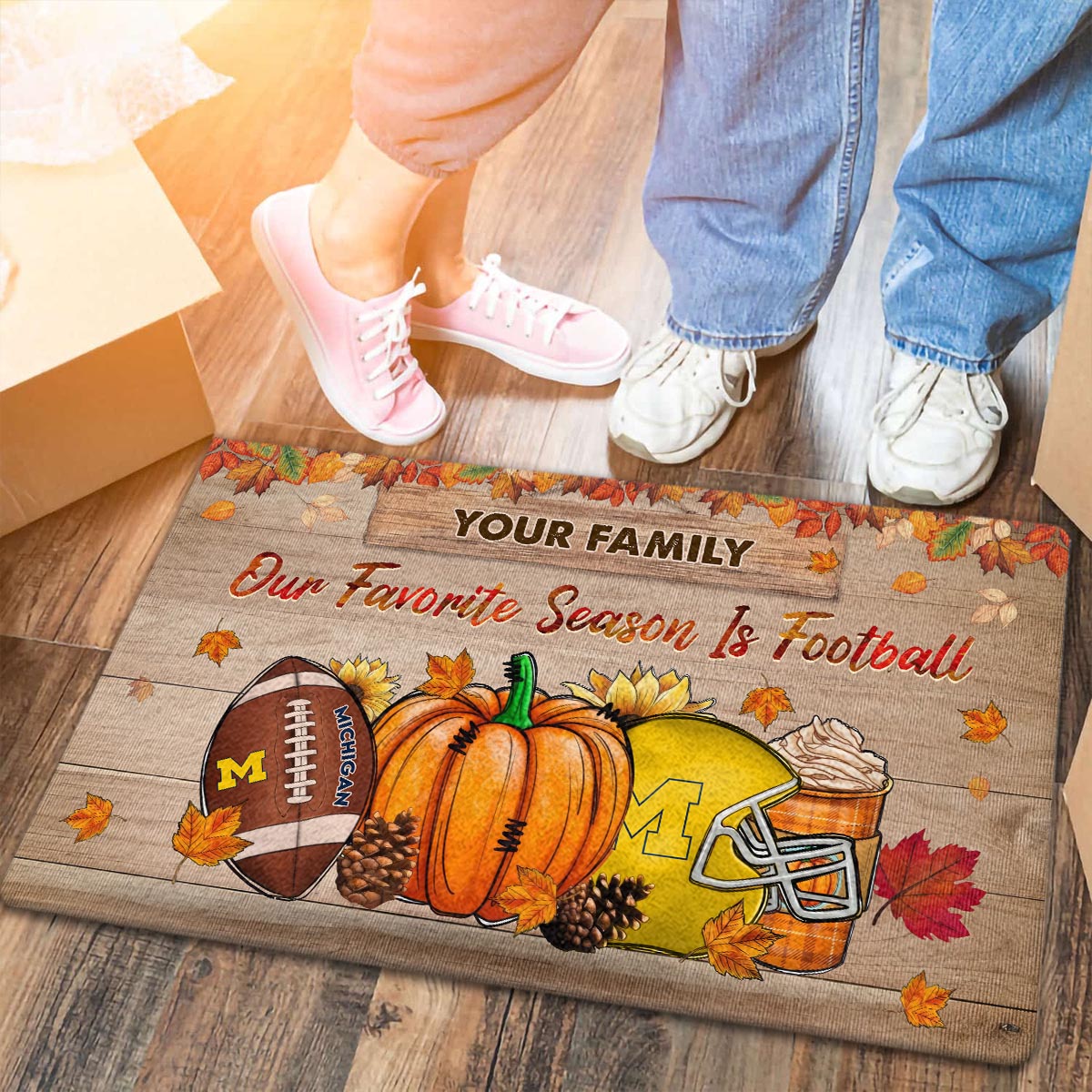 Michigan Wolverines Our Favorite Season is Football Doormat - Famjoys Michigan Wolverines Our Favorite Season is Football Doormat - Famjoys