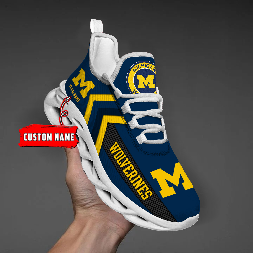 Michigan Wolverines Personalized Custom Name Max Soul Shoes DS003 - Famjoys Michigan Wolverines Personalized Custom Name Max Soul Shoes DS003 - Famjoys