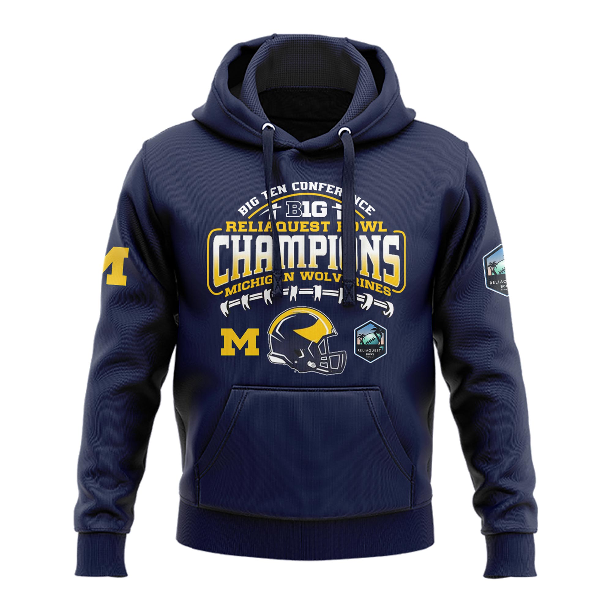 Michigan Wolverines ReliaQuest Bowl Champions Hoodie 2025 - Famjoys Michigan Wolverines ReliaQuest Bowl Champions Hoodie 2025 - Famjoys