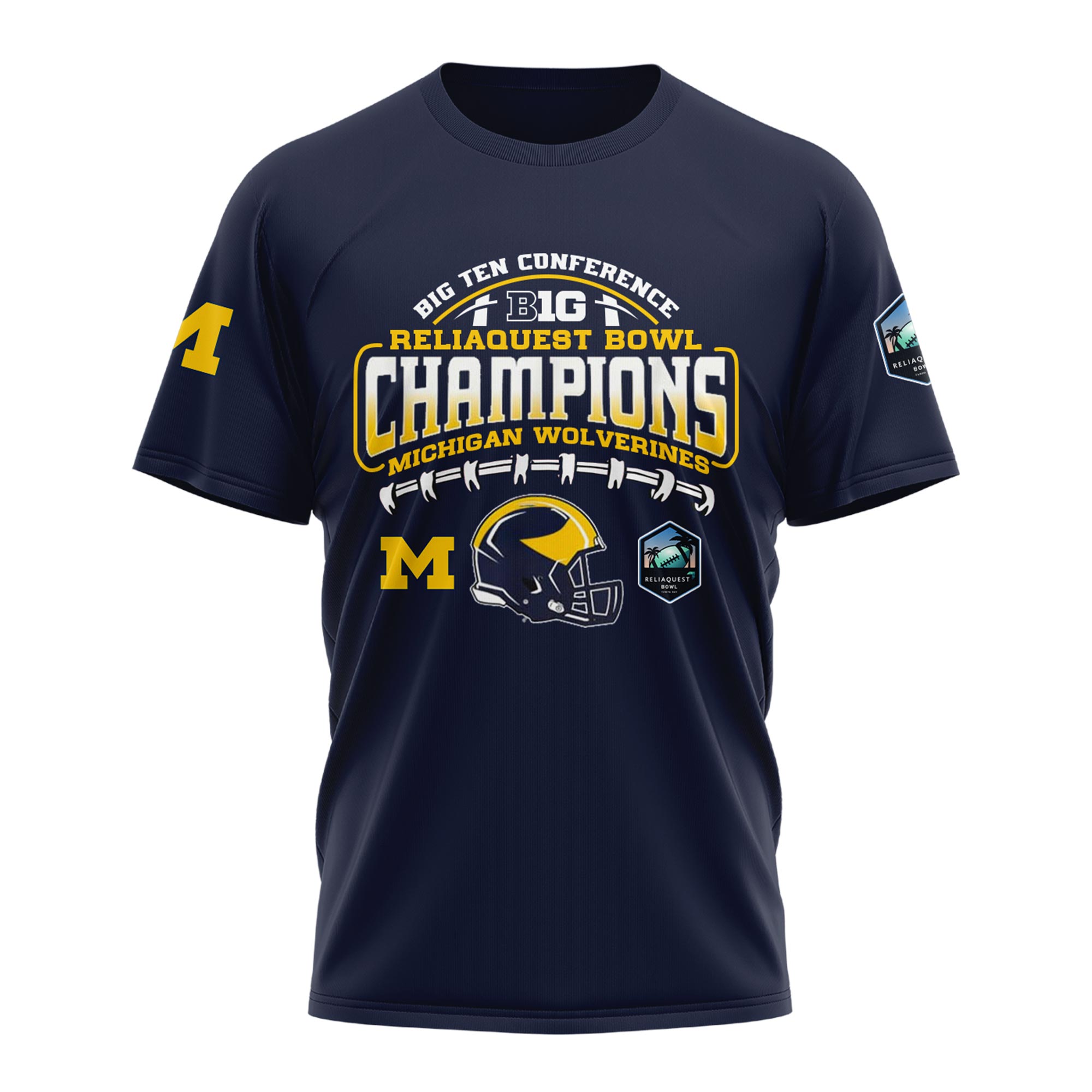 Michigan Wolverines ReliaQuest Bowl Champions Tshirt - Famjoys Michigan Wolverines ReliaQuest Bowl Champions Tshirt - Famjoys