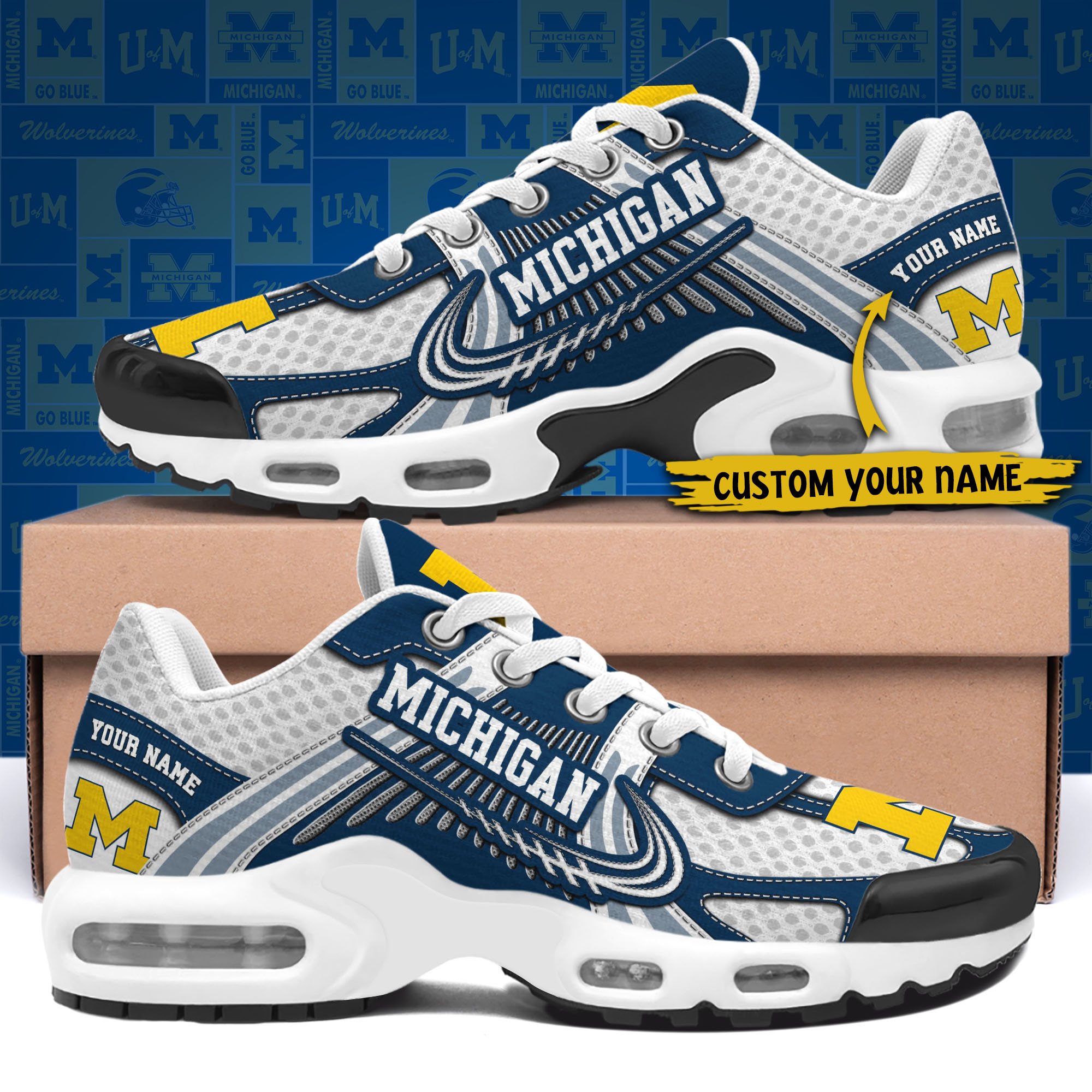 Michigan Wolverines TN Shoes Custom Your Name, Sport Shoes, Gifts For Fans, Sport Gifts For Him ETRG-62360 - Famjoys Michigan Wolverines TN Shoes Custom Your Name, Sport Shoes, Gifts For Fans, Sport Gifts For Him ETRG-62360 - Famjoys