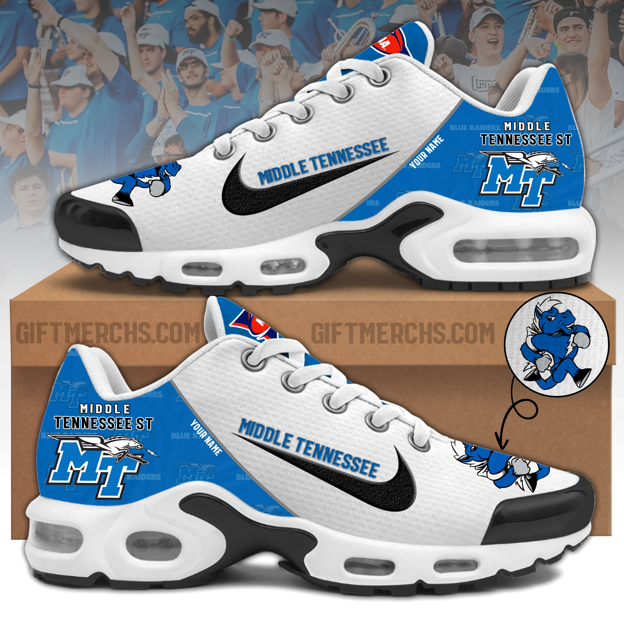 Middle Tennessee St Personalized Shoes - Famjoys Middle Tennessee St Personalized Shoes - Famjoys