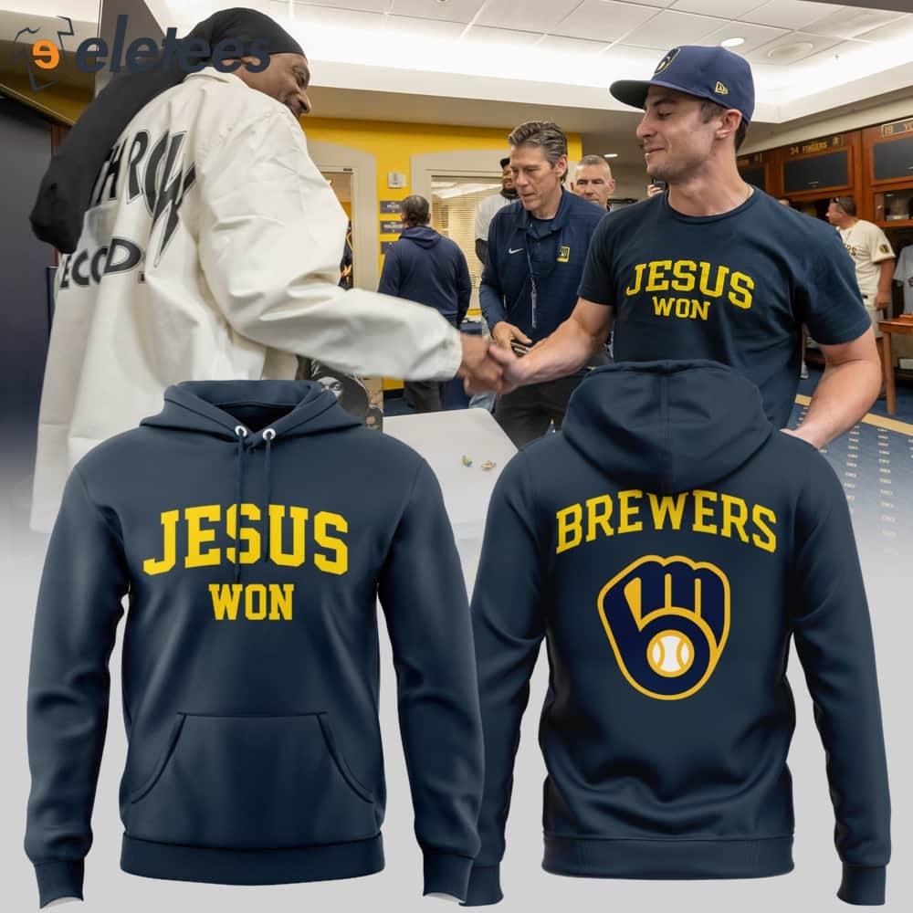 Milwaukee Brewers JESUS WON Shirt - Famjoys Milwaukee Brewers JESUS WON Shirt - Famjoys