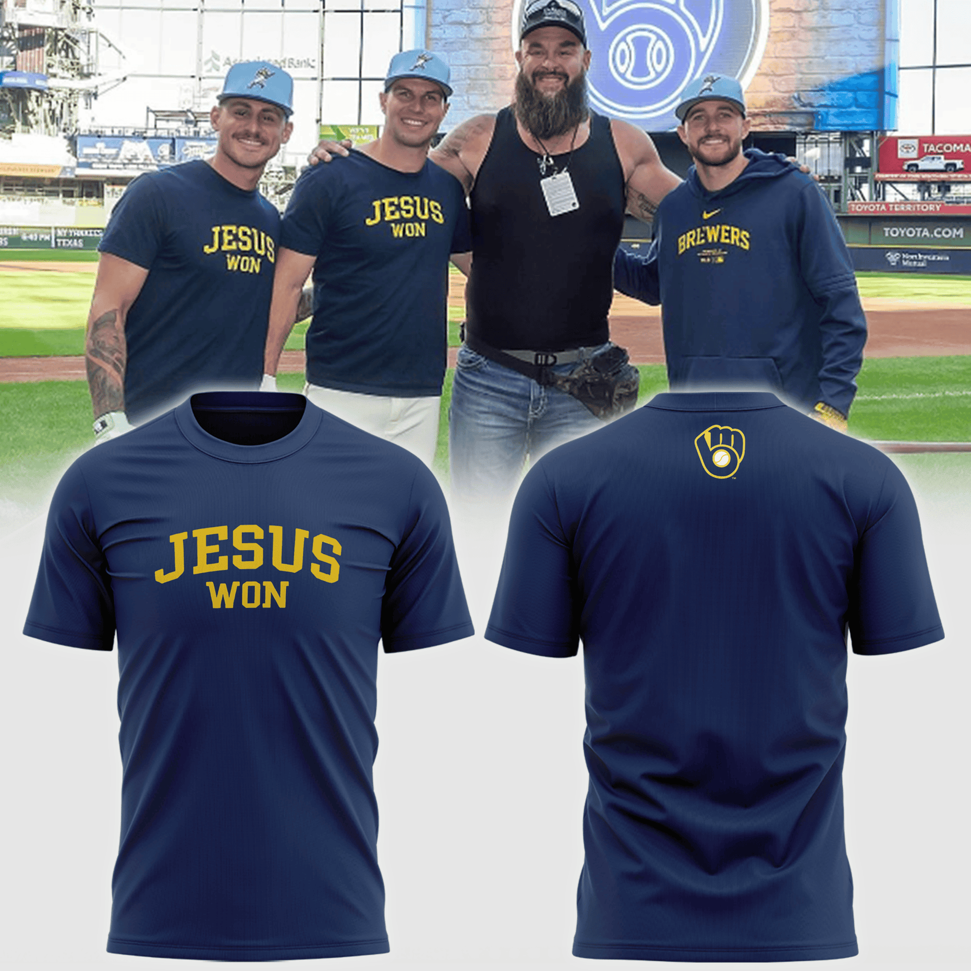 Milwaukee Brewers JESUS WON Shirt - Famjoys Milwaukee Brewers JESUS WON Shirt - Famjoys