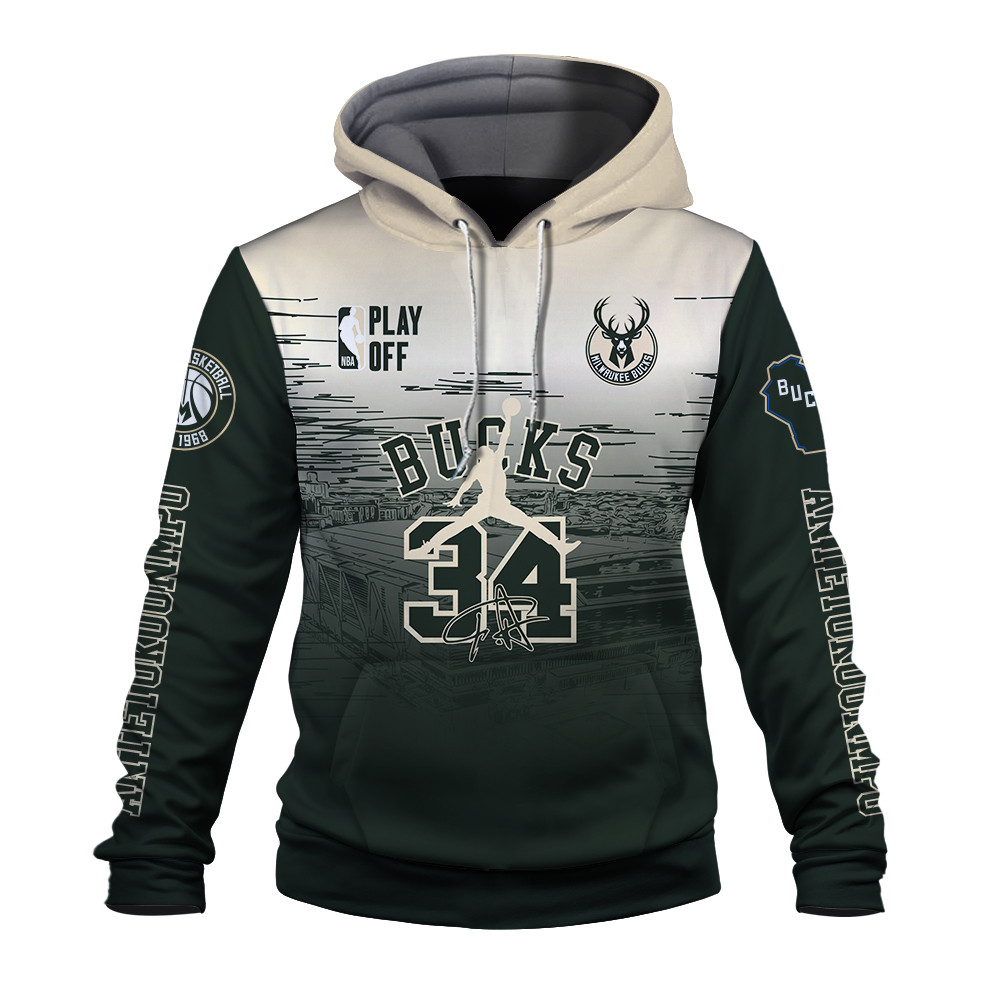 Milwaukee Bucks Antetokounmpo #34 NBA Play Off Own The Future 3D Hoodie - Famjoys Milwaukee Bucks Antetokounmpo #34 NBA Play Off Own The Future 3D Hoodie - Famjoys