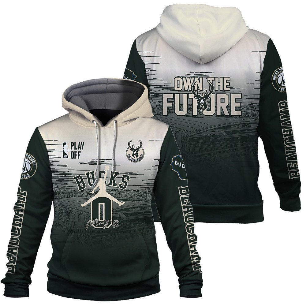 Milwaukee Bucks Beauchamp #0 NBA Play Off Own The Future 3D Hoodie